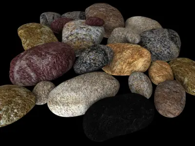  Smooth Stone Pack 3D model