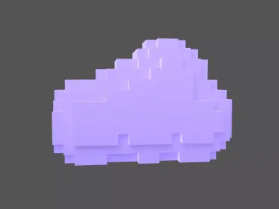 Voxel Style Cloud v1 003 Low-poly 3D model