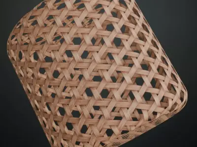 Bamboo Star-Weave Hexagonal Lattice PBR Texture