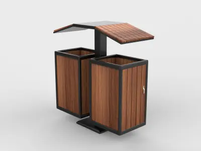 Outdoor Trash Bin 03 3D model