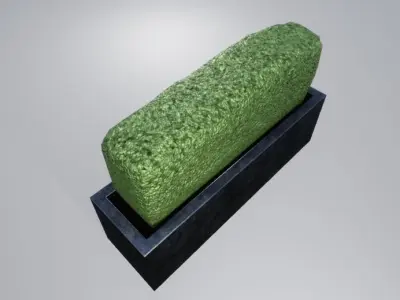 Hedge in pot Low-poly 3D model
