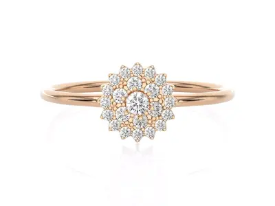 Light Minimalist Diamond Ring 3D print model