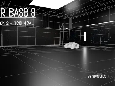 AIR BASE 8 - Dock 2 - Technical Low-poly 3D model