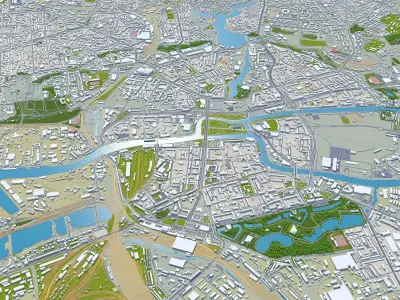 Kaliningrad City Russia Low-poly 3D model