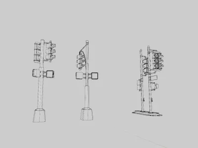traffic lights with 4k pbr texture clean and dirty textures Low-poly 3D model
