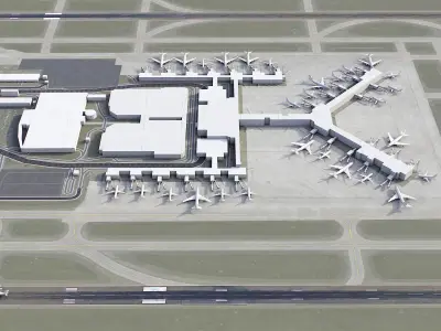 Memphis Airport Low-poly 3D model