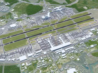 Sheremetyevo International Airport 20km Low-poly 3D model