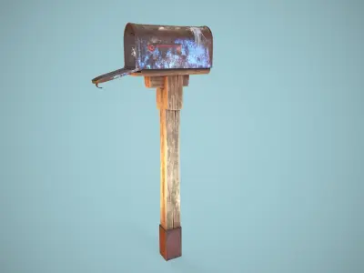 Old Retro Letterbox Low-poly 3D model