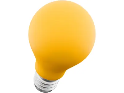 3D lamp icon on white background 3D model