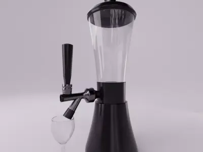 Simpel Beverage Tower and Glass 3D model