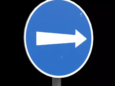 Compulsory Right turn Low-poly 3D model