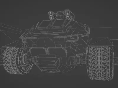 Sci fi vehicle Low-poly 3D model