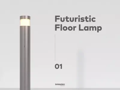 Futuristic Floor Lamp 01 3D model