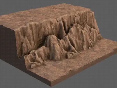 Cliff lowpoly V01 Low-poly 3D model