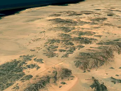 Mecca and the Red Sea coast of Saudi Arabia - tile n20 e37 3D model