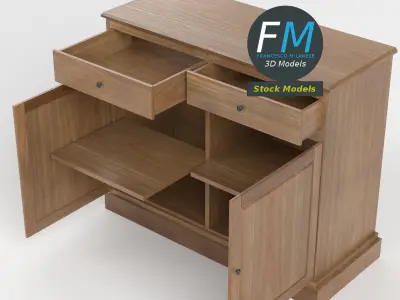 2 door cabinet cupboard 3D model