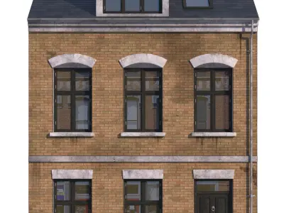 Brick Building 01 3D model