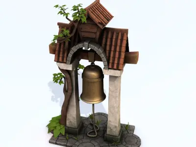 Stylized Bell Tower Low-poly 3D model