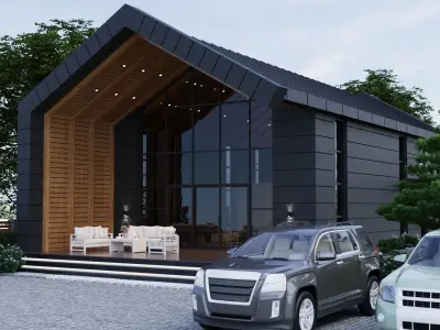 villa 3D model 4