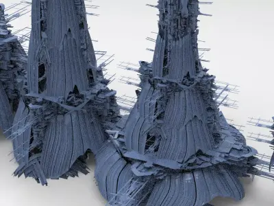 Sci-fi Opera Skyscrapers 4 designs 3D model
