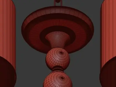American Style Arms Fabric Lamp 3D model