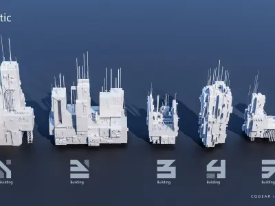 Futuristic City building Pack vol 03 3D model