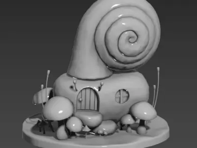 Snail Fairy House Low-poly 3D model