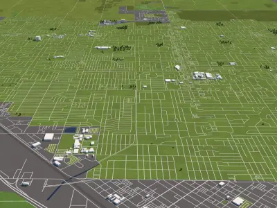 Aurora Modesto CA 50x50km City Map 3D model