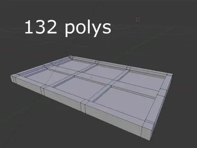 low poly window 7 upvc frame Low-poly 3D model