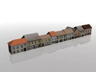 50 City Buildings Low-poly 3D model