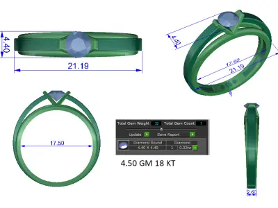 Women Ring  Render 3dm STL OBJ FBX Details 3D print model 351