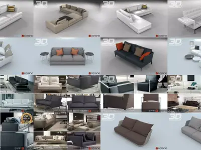 Mega Sofa Collection 3D Model Pack