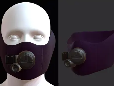 Gas mask helmet 3d model scifi Low-poly  Low-poly 3D model