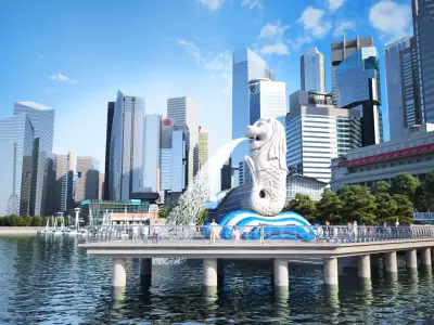 Merlion Park  MerlionPark Singapore 3D model