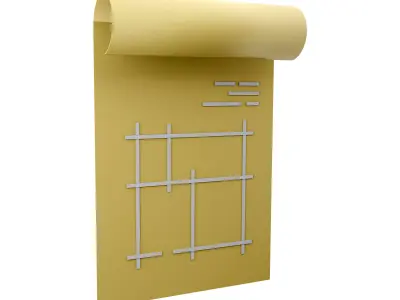  Building plan cartoon icon 3D model