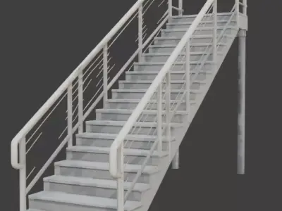 Urban Modular Staircase 3D Model Low-poly 3D model