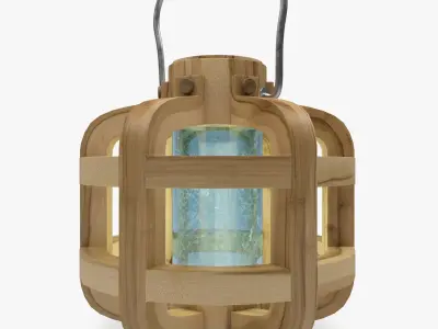 Wooden lamp 3D model