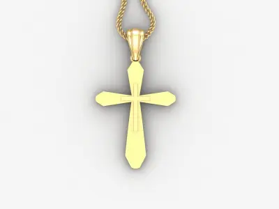 Light Gold 18K Cross Pendant 2CP044 3D print model