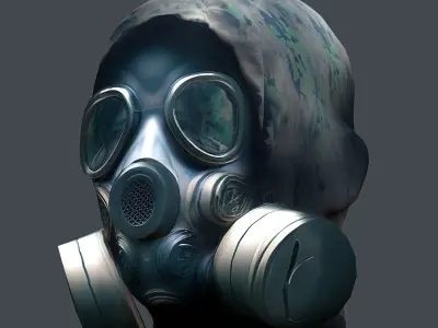 Gas mask helmet 3d model military combat Low-poly Low-poly 3D model