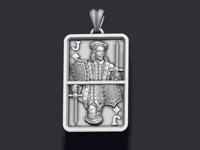 Diamonds Jack playing card pendant light 3D print model
