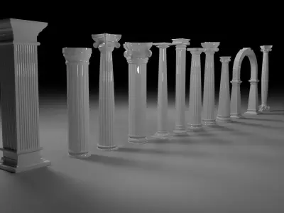 Column columns in row 3D model