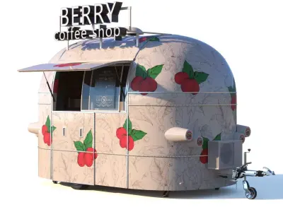 Mobile coffee shop 3D model