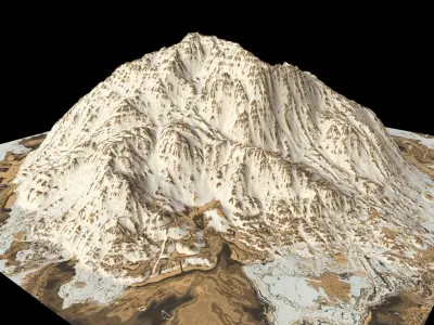 Mountain Desert Low Poly Terrain Rock - 4 OBJ included Low-poly 3D model