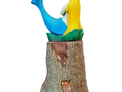 Wooden Mermaid on the Stump 3D model