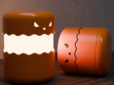 Stylized Pumpkin Lamp  Cute Halloween Decorative Light 3D Model Low-poly 3D model