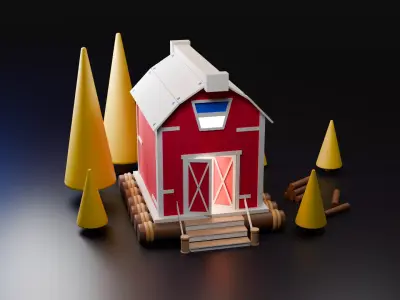 3d barn model Free low-poly 3D model