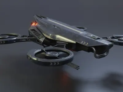 Sci-fi drone Low-poly 3D model Low-poly