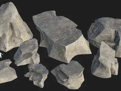 Mountain Rocks - 3D Models PBR Pack 02 Low-poly 3D model