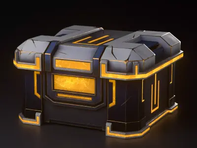Sci Fi Chest  Low-poly 3D model