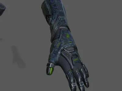 Gloves Scifi military combat soldier armor  Low-poly 3D model